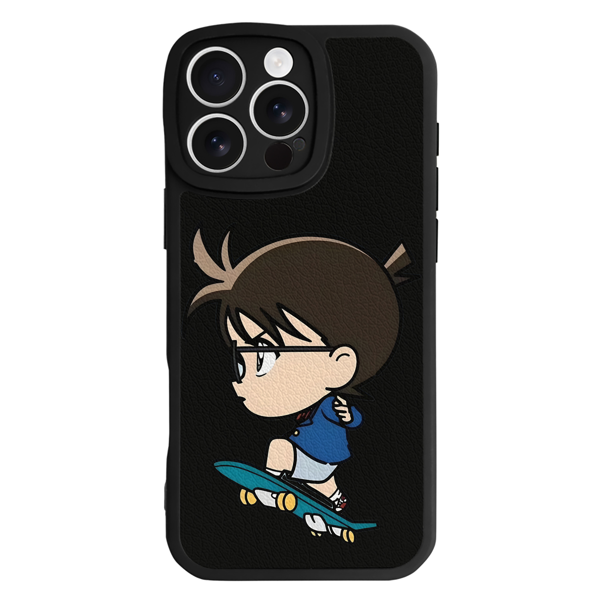 （画像用） 名探偵コナン 江戸川 コナン Detective Conan Conan Edogawa 【iPhone 16シリーズ対応】シリコンスマホケース（レザー調） 材質：シリコン
